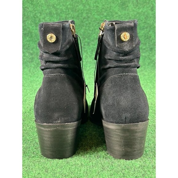 Cole Haan Black Suede Side Zip Ankle Boots Booties Women's Size 6 B - Picture 6 of 10